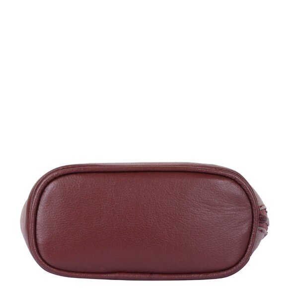 Cherry Red Leather Crossbody Sling Bag for Women – Over The Shoulder Belt Purse - Picture 6 of 10